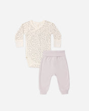 Load image into Gallery viewer, Quincy Mae organic cotton baby side snap bodysuit and pant set in floret floral print.