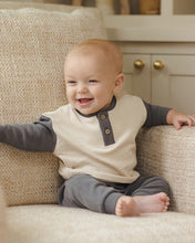 Load image into Gallery viewer, Long Sleeve Henley Tee - Indigo - SIZE 0-3 MONTHS