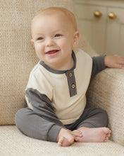 Load image into Gallery viewer, Long Sleeve Henley Tee - Indigo - SIZE 0-3 MONTHS