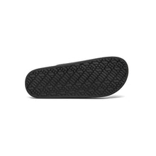 Load image into Gallery viewer, Women black two strap slides.