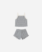 Load image into Gallery viewer, Evie Tank + Shortie Set - Ocean Stripe