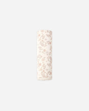 Load image into Gallery viewer, Quincy Mae 100% organic cotton baby swaddle blanket in natural featuring an all-over floral vine print.