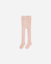 Load image into Gallery viewer, Quincy Mae organic cotton knit baby and toddler tights in soft dusty rose pink.