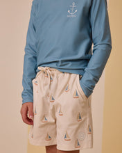Load image into Gallery viewer, Boardshort - Sailboats - SIZE 8-9 YR