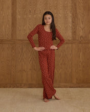 Load image into Gallery viewer, Ribbed Lounge Set - Ruby Ditsy - Size 10-12 YR