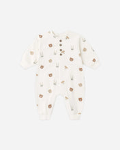 Load image into Gallery viewer, Quincy Mae baby relaxed organic cotton fleece jumpsuit featuring woodland critters print.