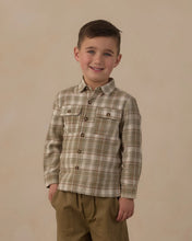Load image into Gallery viewer, Pocketed Corduroy Shirt - Olive Dobby Plaid