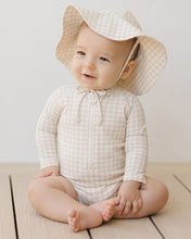 Load image into Gallery viewer, Sun Hat - Oat Check - SIZE 6-12 MONTHS