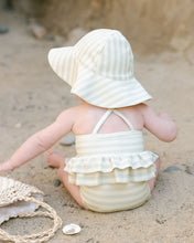 Load image into Gallery viewer, Sun Hat - Mint Stripe - SIZE 0-6, 6-12 MONTHS