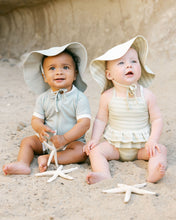 Load image into Gallery viewer, Sun Hat - Mint Stripe - SIZE 0-6, 6-12 MONTHS