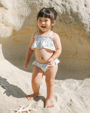 Load image into Gallery viewer, Smoked Ruffle Bikini - Blue Blossom - SIZE 18-24M