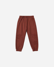 Load image into Gallery viewer, Rylee + Cru Baggy Sweatpant brick red soft fleece kids lounge pants.
