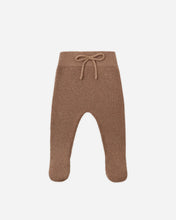 Load image into Gallery viewer, Quincy Mae cocoa brown organic cotton footed knit baby pant.
