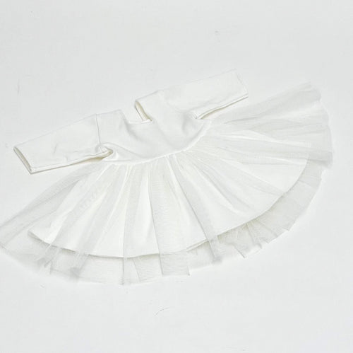 White Long Sleeve tutu dress for Minikane Gordie 34cm doll.