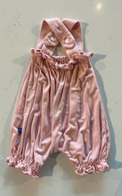 Load image into Gallery viewer, Pink romper with adjustable straps on the back for longer wear.
