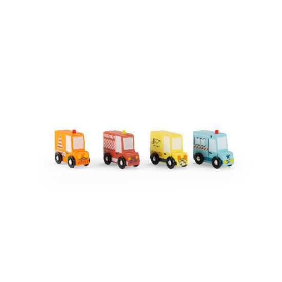 Avenue Du Moulin - Set of 4 Wooden Trucks