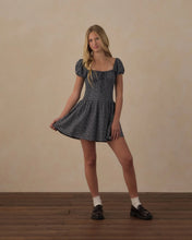Load image into Gallery viewer, Rylee + Cru Teen Alex tiered cotton midi dress in white with heart ditsy print and smocked bodice.

