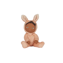 Load image into Gallery viewer, Babs the bunny featuring a peach onesie and a hood with ears on it.
