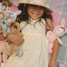 Load image into Gallery viewer, Bella the Bunny doll featuring a pink onesie with bunny ears on hood
