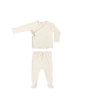 Load image into Gallery viewer, Wrap Top + Footed Pant Set - Natural
