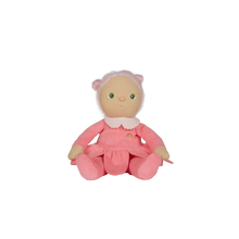 Load image into Gallery viewer, Pink Dinky Dinkum Doll with pink hair and pink dress with flower skirt. 
