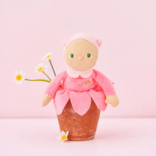 Load image into Gallery viewer, Pink Dinky Dinkum Doll with pink hair and pink dress with flower skirt.
