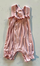 Load image into Gallery viewer, Pink romper with adjustable straps on the back for longer wear. 
