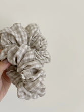 Load image into Gallery viewer, Sand Gingham Scrunchie
