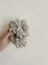 Load image into Gallery viewer, Sand Gingham Scrunchie
