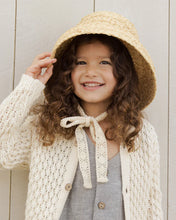 Load image into Gallery viewer, Organic cotton button up cardigan featured in a natural colour.

