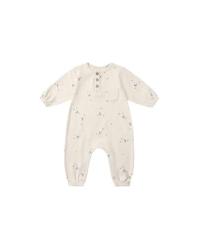 Long Sleeve Pocket Jumpsuit - Moons