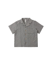 Load image into Gallery viewer, Lapel Collared Shirt - Black Check
