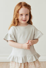 Load image into Gallery viewer, Baby blue prima cotton tshirt with ruffle sleeves
