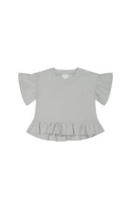 Load image into Gallery viewer, Baby blue prima cotton tshirt with ruffle sleeves
