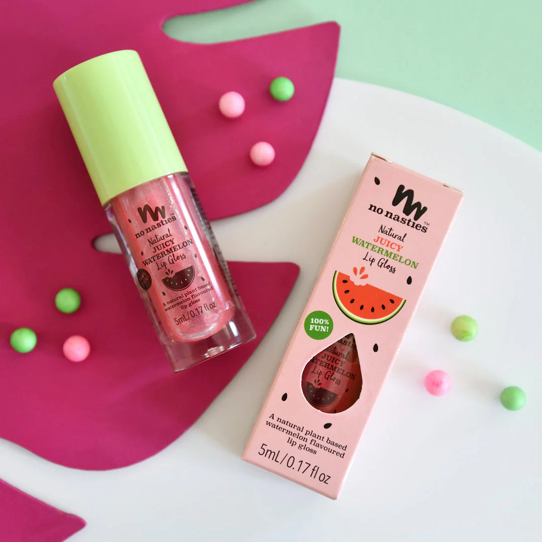 Juicy Watermelon Lip Gloss for play in bright pink