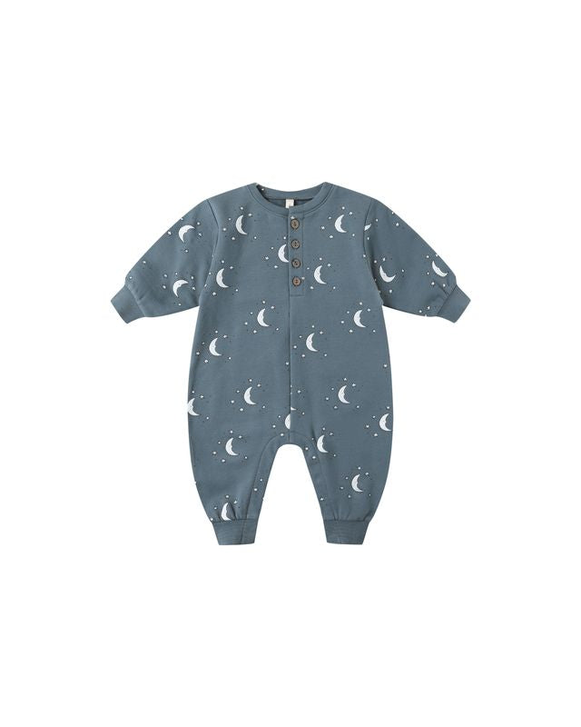 Relaxed Fleece Jumpsuit - Silver Moons