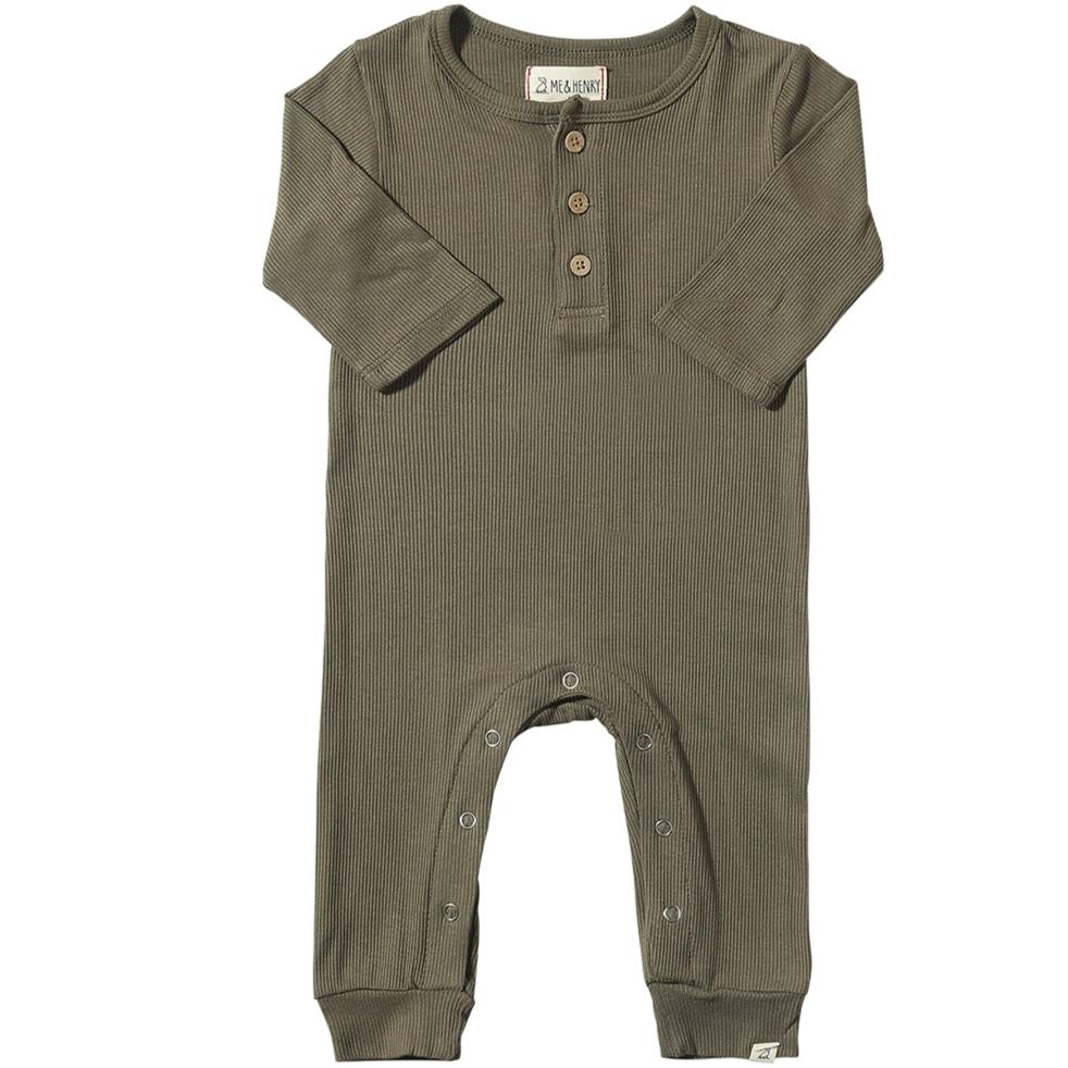 Mason Ribbed Romper - Green - SIZE 6-9 M