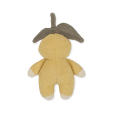 Load image into Gallery viewer, Mini lemon plush toy featuring a pastel yellow onesie and a stem hat made of organic cotton.
