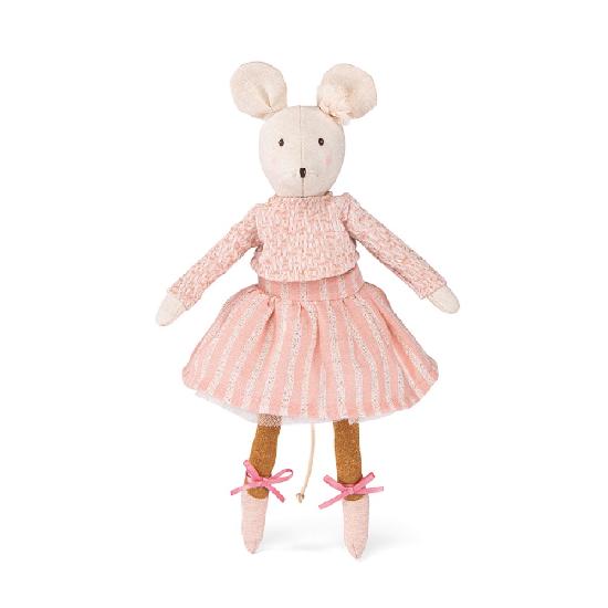Soft and plush mouse doll Anna with pink top and skirt