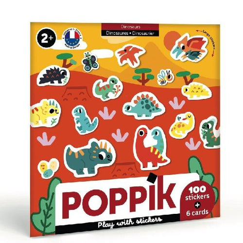 Toddlers finally have their first dinosaur stickers, easy to catch and handle. They will have fun composing 6 pretty cards by sticking the dinosaurs on the decor. An activity that does not stain and allows the child to work ten fingers.