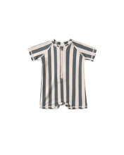 Load image into Gallery viewer, Zip Rashguard One-Piece - Retro Ocean Stripe
