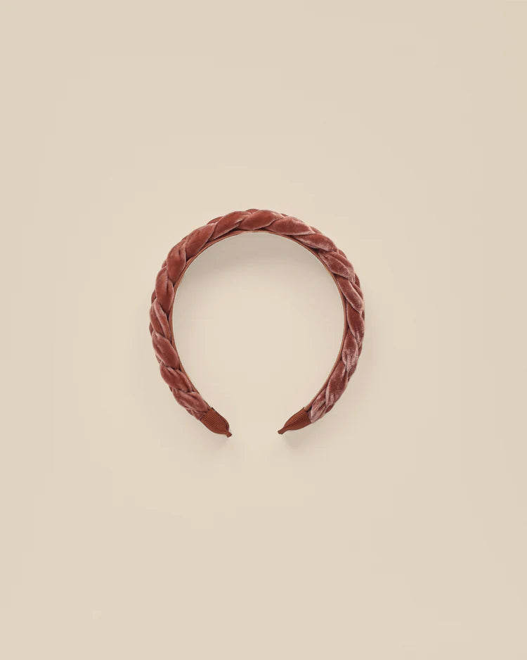 Velvet Braided Headband - Poppy