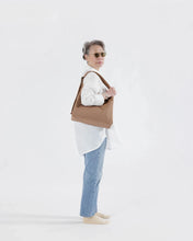 Load image into Gallery viewer, Beige coloured Nylon Shoulder bag.
