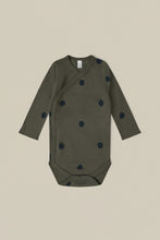 Load image into Gallery viewer, Olive Dots Wrap Bodysuit
