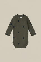 Load image into Gallery viewer, Olive Dots Wrap Bodysuit
