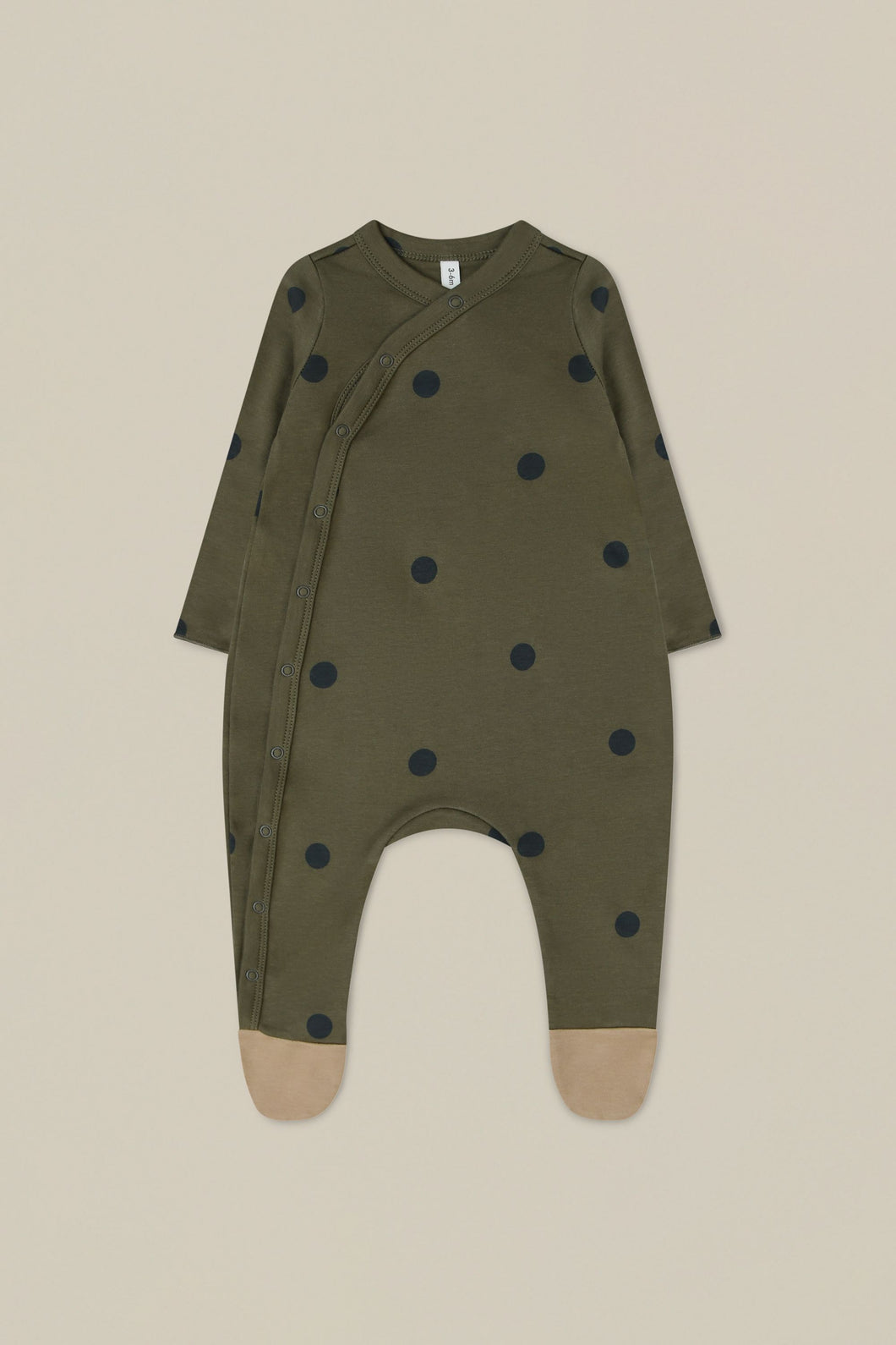 Olive Dots Suit w/ Contrast Feet