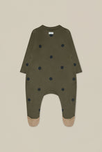 Load image into Gallery viewer, Olive Dots Suit w/ Contrast Feet
