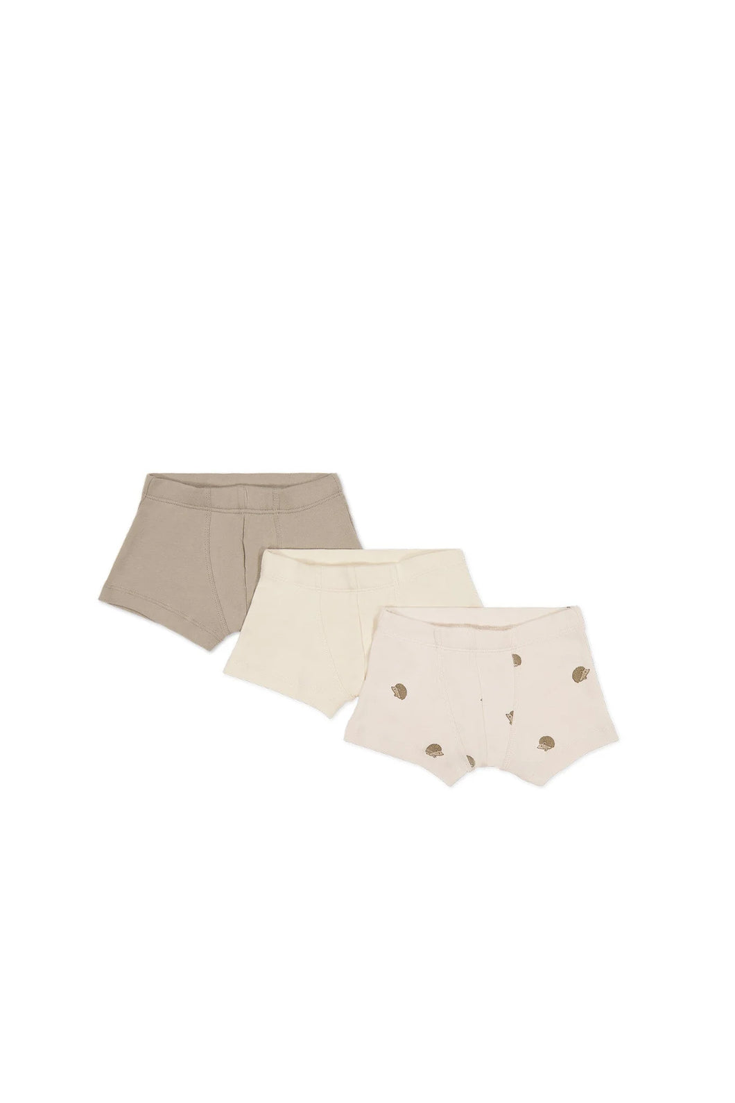 Organic Cotton 3PK Trunk - Soft Clay/Mouse/Henry Hedgehog Shell