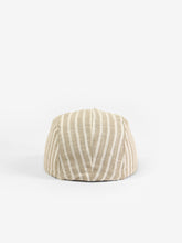 Load image into Gallery viewer, Baby cap featuring a beige and cream striped pattern and a five panel design.
