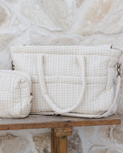 Load image into Gallery viewer, Diaper Bag + Changing Pad Set - Oat Check
